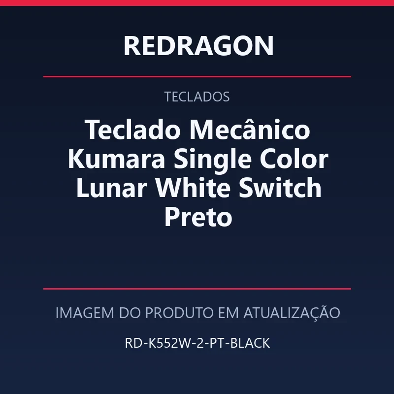 Teclado Mecânico Kumara Single Color Lunar White Switch Preto