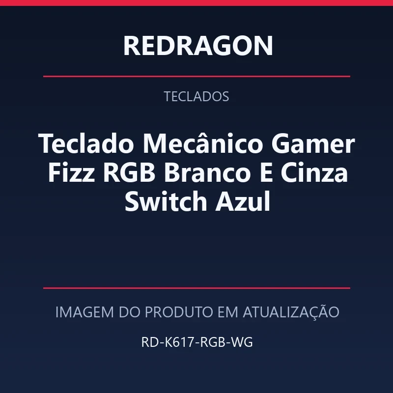 Teclado Mecânico Gamer Fizz RGB Branco E Cinza Switch Azul