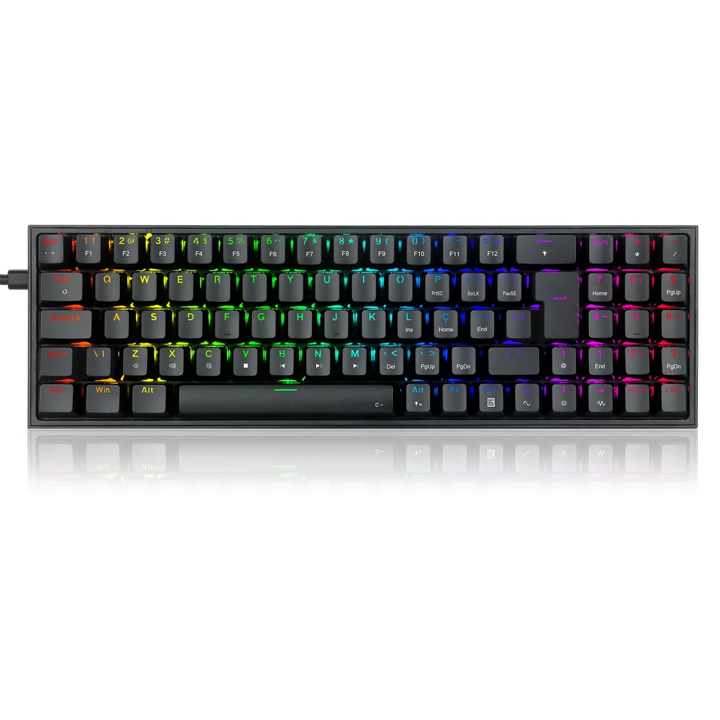 Teclado Mecânico Gamer Pollux RGB Preto Switch Blue