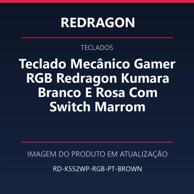 Teclado Mecânico Gamer RGB Redragon Kumara Branco E Rosa Com Switch Marrom