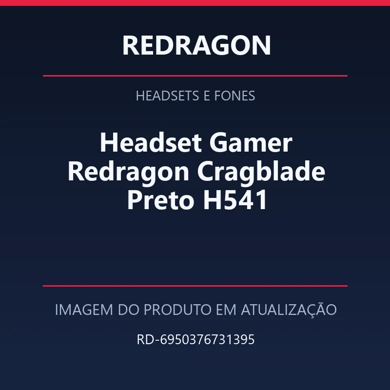 Headset Gamer Redragon Cragblade Preto H541