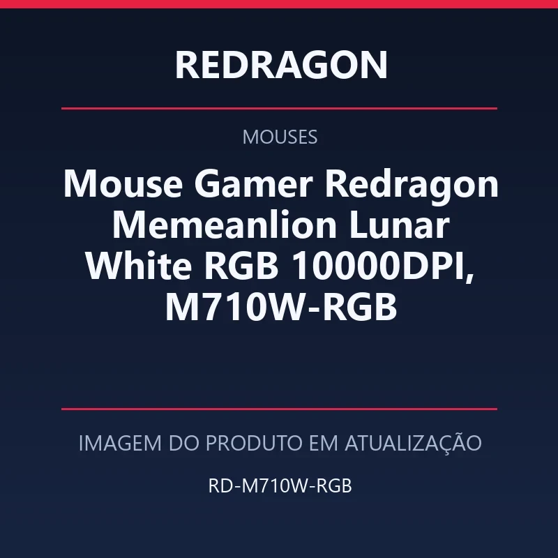Mouse Gamer Redragon Memeanlion Lunar White RGB 10000DPI, M710W-RGB