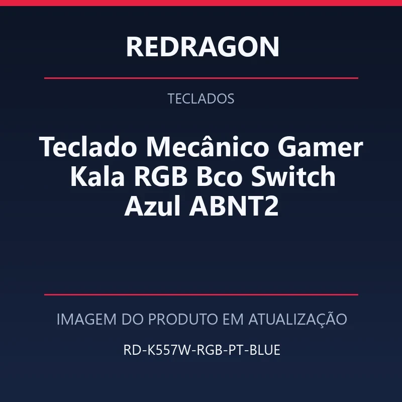 Teclado Mecânico Gamer Kala RGB Bco Switch Azul ABNT2