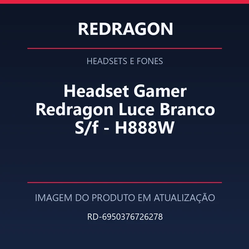 Headset Gamer Redragon Luce Branco S/f - H888W