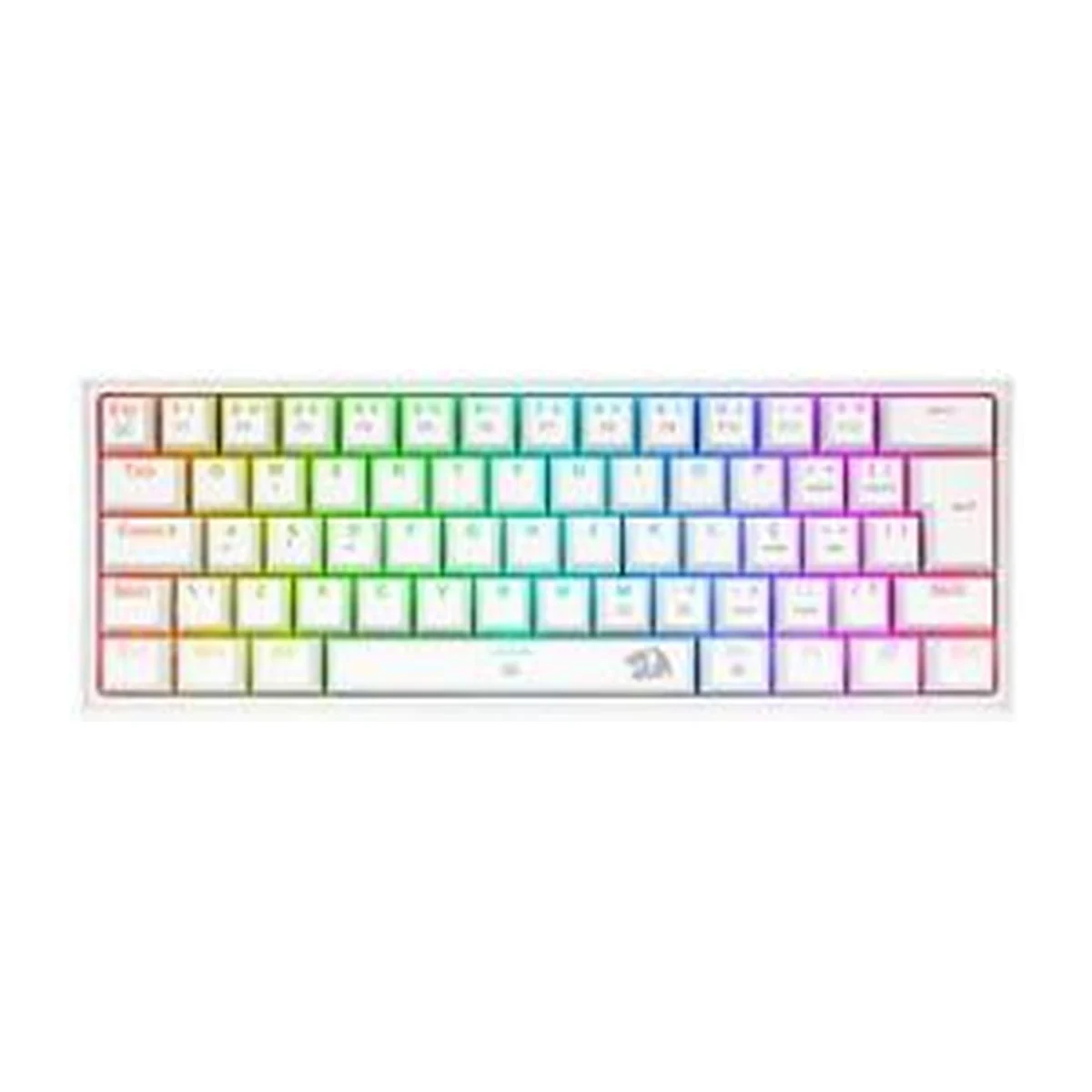 Teclado Mecânico Gamer Fizz RGB Branco Switch Marrom