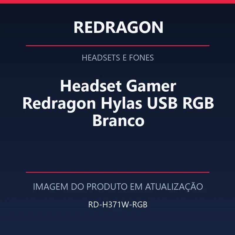 Headset Gamer Redragon Hylas USB RGB Branco