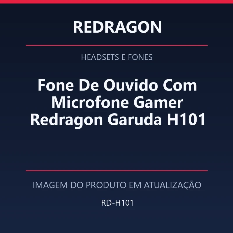Fone De Ouvido Com Microfone Gamer Redragon Garuda H101