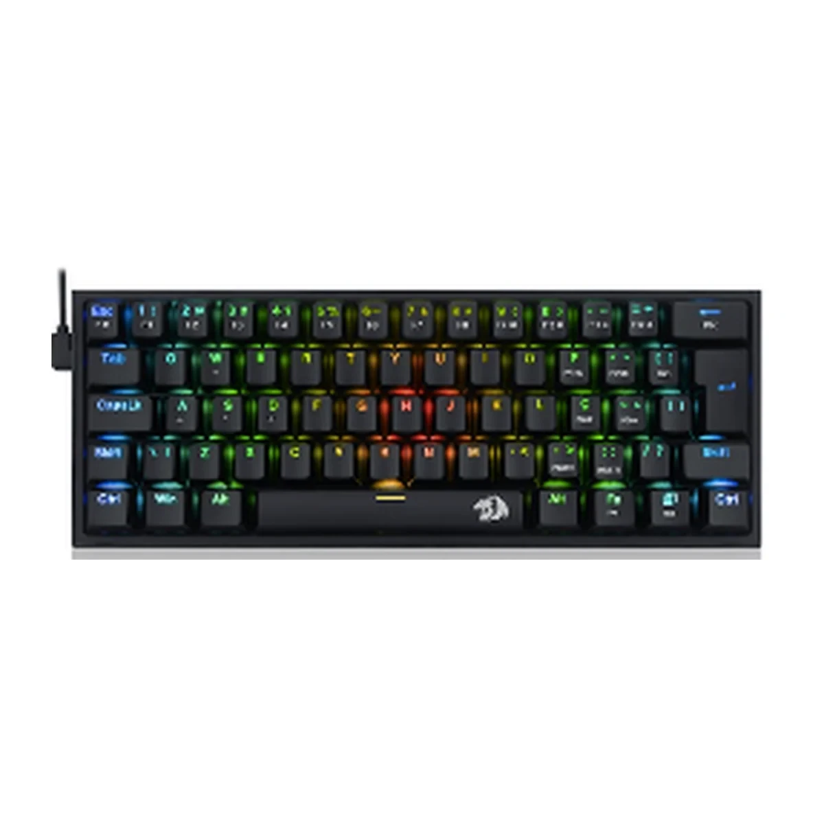 Teclado Mecânico Gamer Fizz RGB Preto Switch Azul
