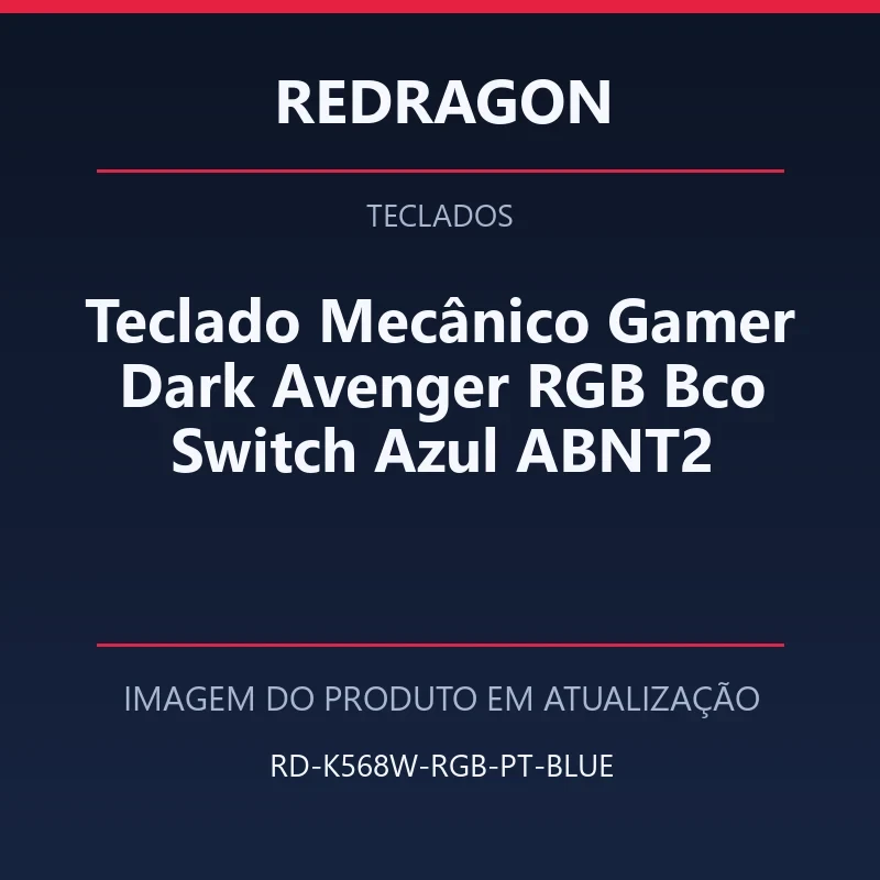 Teclado Mecânico Gamer Dark Avenger RGB Bco Switch Azul ABNT2