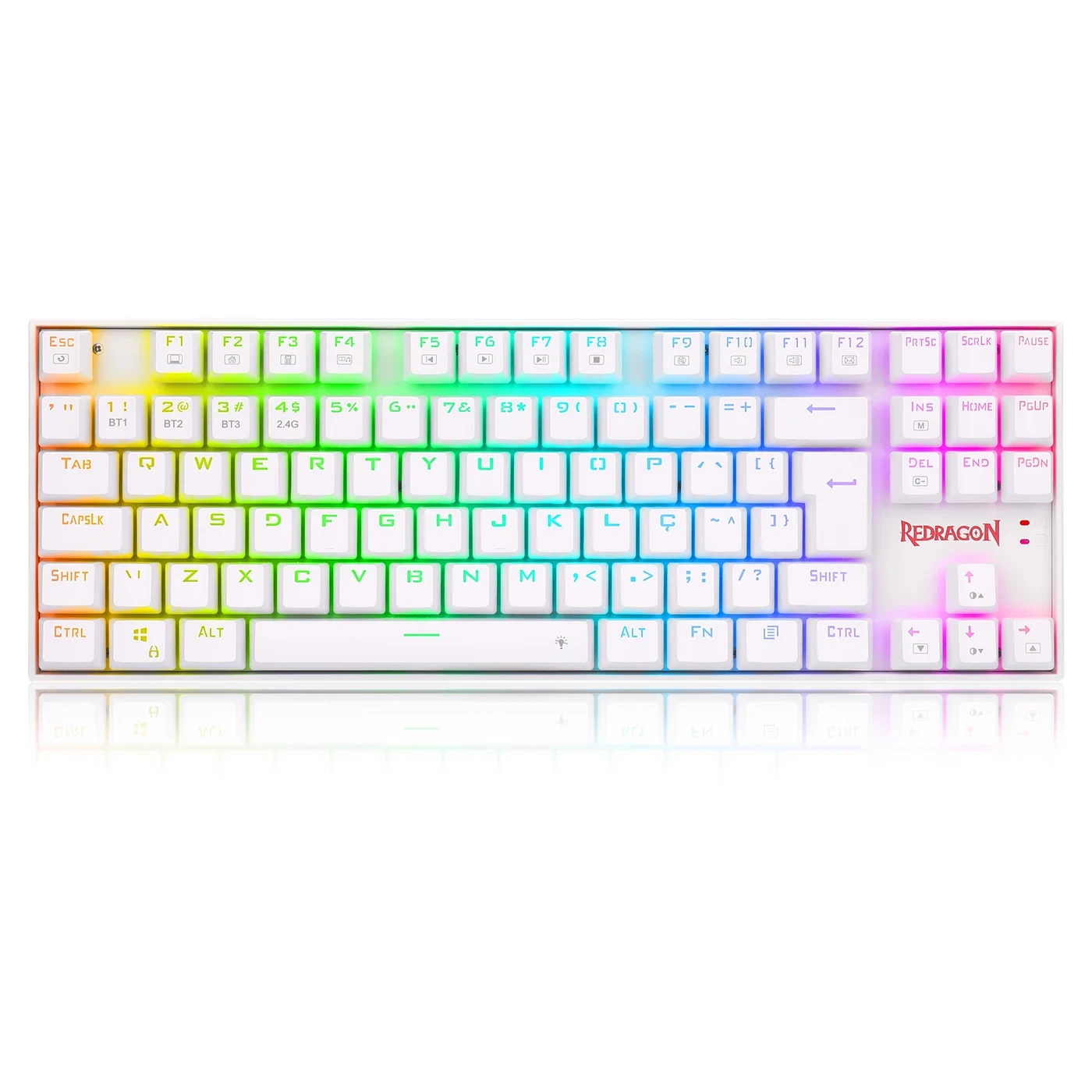 Teclado Mecânico Kumara PRO RGB Branco Switch Blue S/f