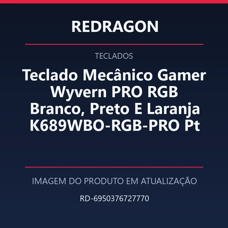 Teclado Mecânico Gamer Wyvern PRO RGB Branco, Preto E Laranja K689WBO-RGB-PRO Pt
