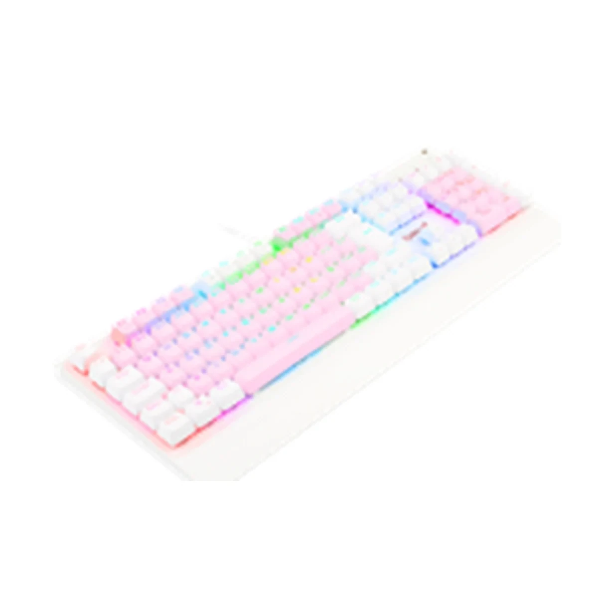 Teclado Mecânico Gamer Kala RGB Rosa Com Branco Switch Azul ABNT2