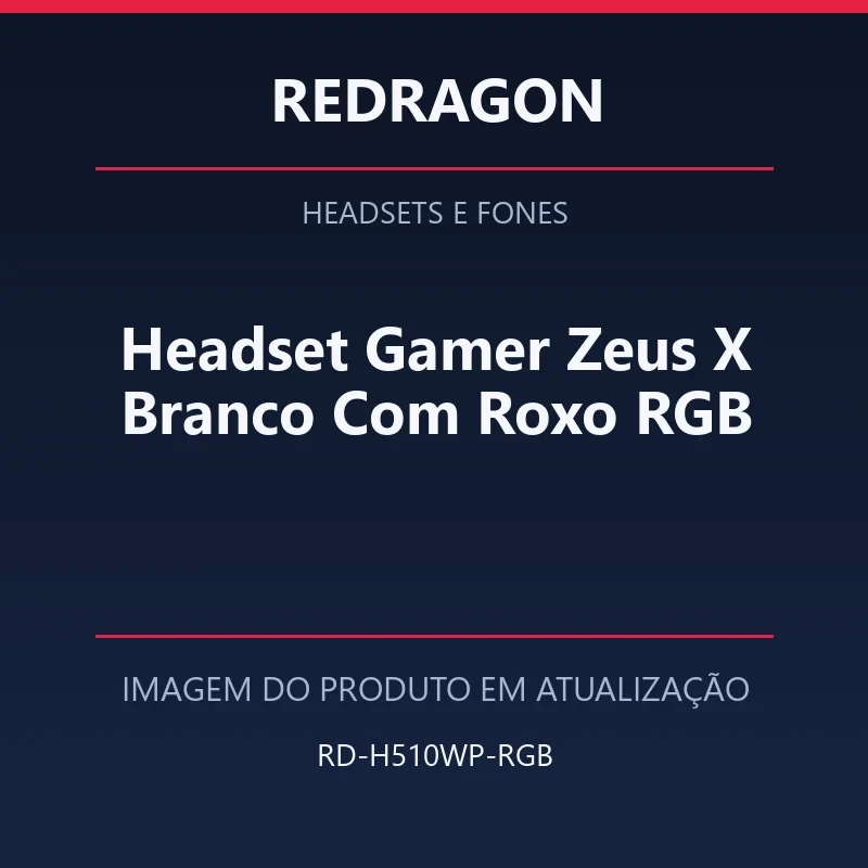 Headset Gamer Zeus X Branco Com Roxo RGB
