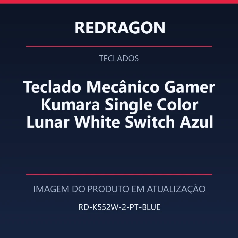 Teclado Mecânico Gamer Kumara Single Color Lunar White Switch Azul