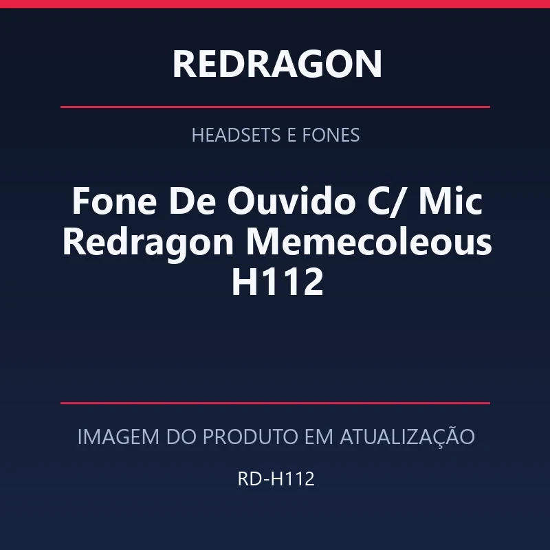 Fone De Ouvido C/ Mic Redragon Memecoleous H112