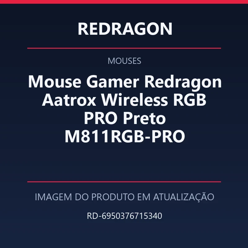 Mouse Gamer Redragon Aatrox Wireless RGB PRO Preto M811RGB-PRO