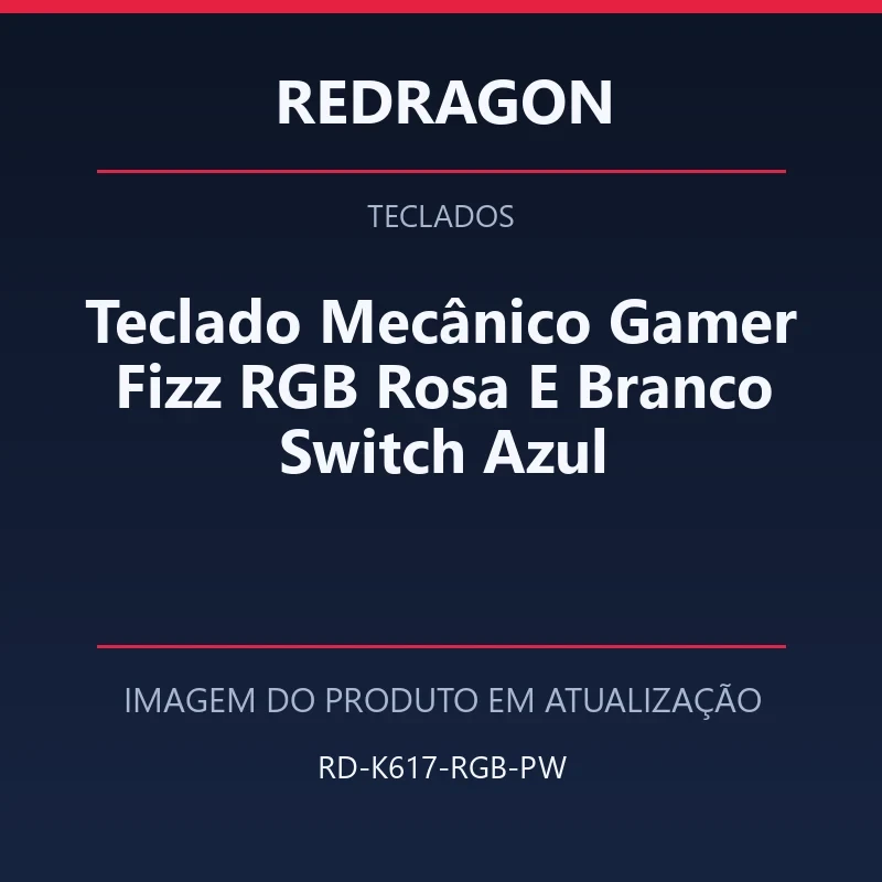 Teclado Mecânico Gamer Fizz RGB Rosa E Branco Switch Azul