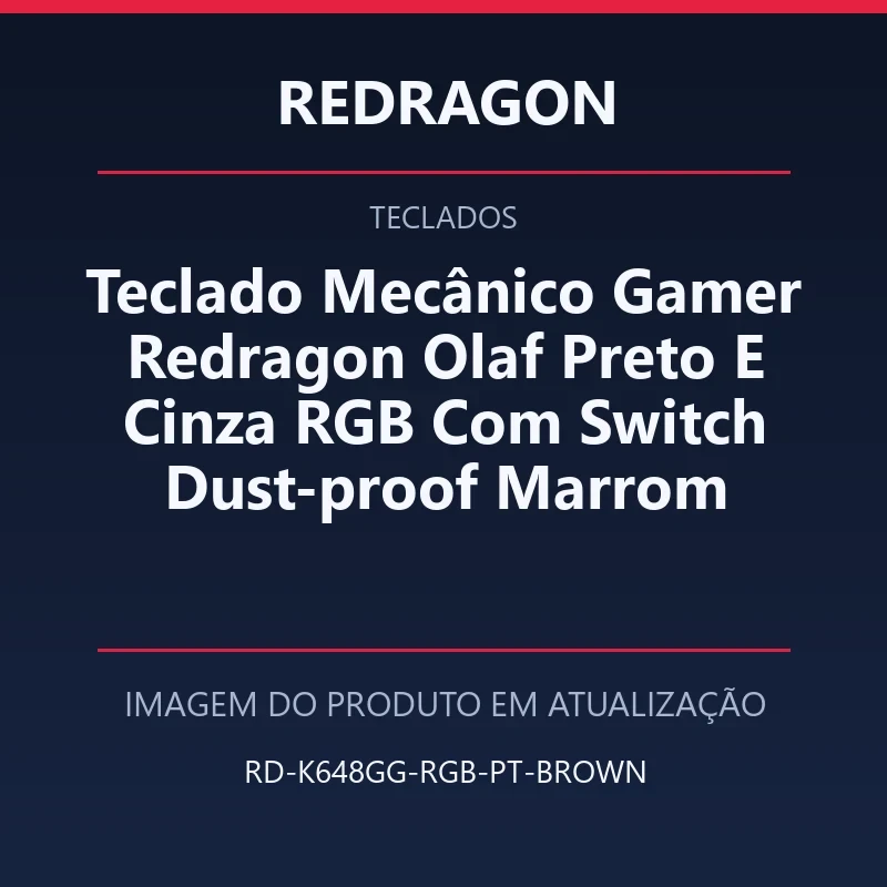 Teclado Mecânico Gamer Redragon Olaf Preto E Cinza RGB Com Switch Dust-proof Marrom