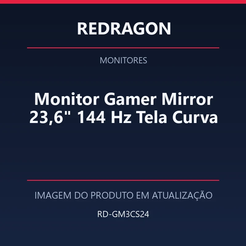Monitor Gamer Mirror 23,6" 144 Hz Tela Curva