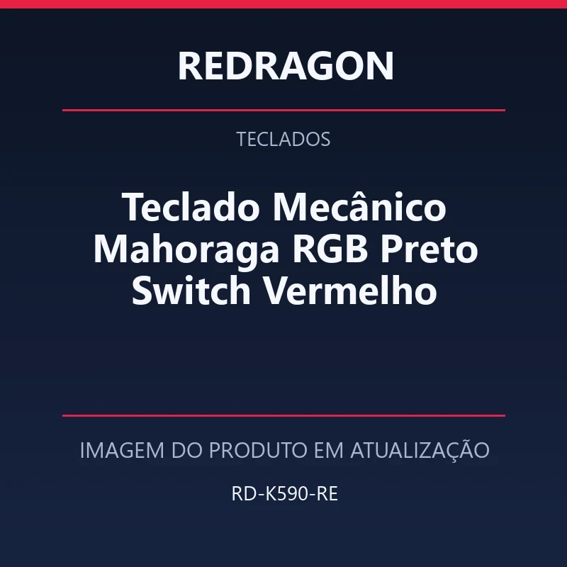 Teclado Mecânico Mahoraga RGB Preto Switch Vermelho