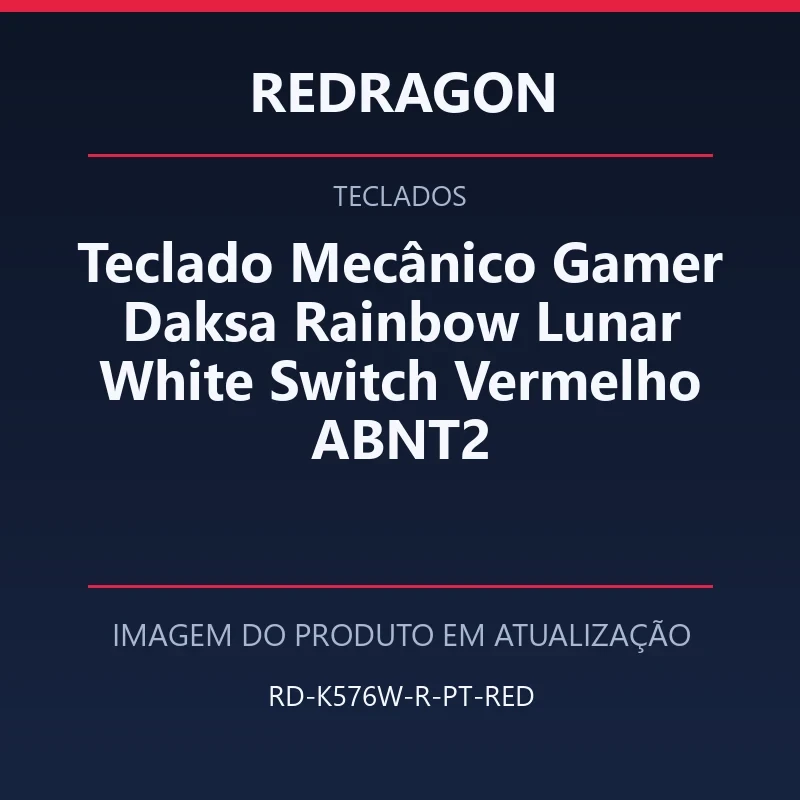 Teclado Mecânico Gamer Daksa Rainbow Lunar White Switch Vermelho ABNT2