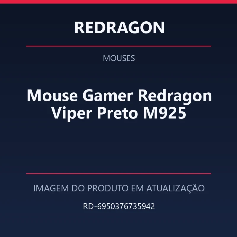 Mouse Gamer Redragon Viper Preto M925