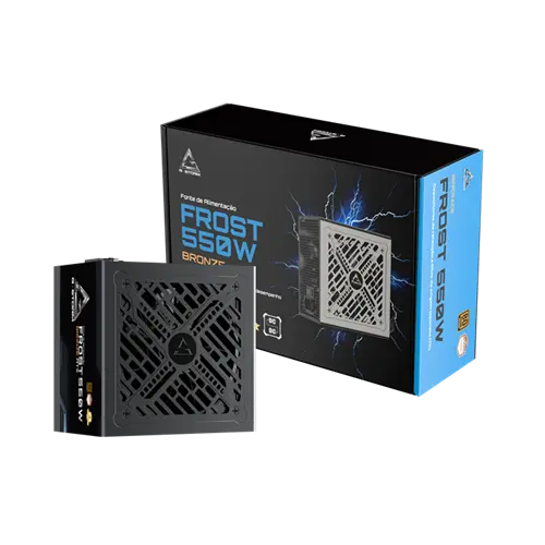 FONTE GSTORM ATX 3.1 550W FROST CYBENETICS 80 PLUS BRONZE COM CABO DE FORCA