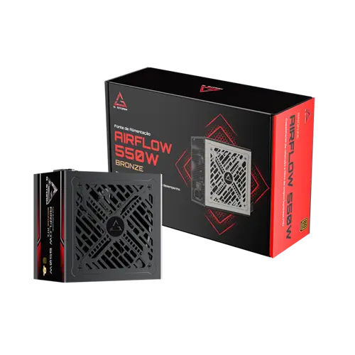 FONTE GSTORM ATX 550W AIRFLOW 80 PLUS BRONZE COM CABO DE FORCA