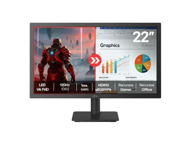 Monitor Gamer LG 22" VA FHD 120Hz 1ms