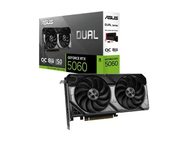 Placa de Vídeo Asus Dual GeForce RTX 5060 OC 8GB GDDR7 128 Bits