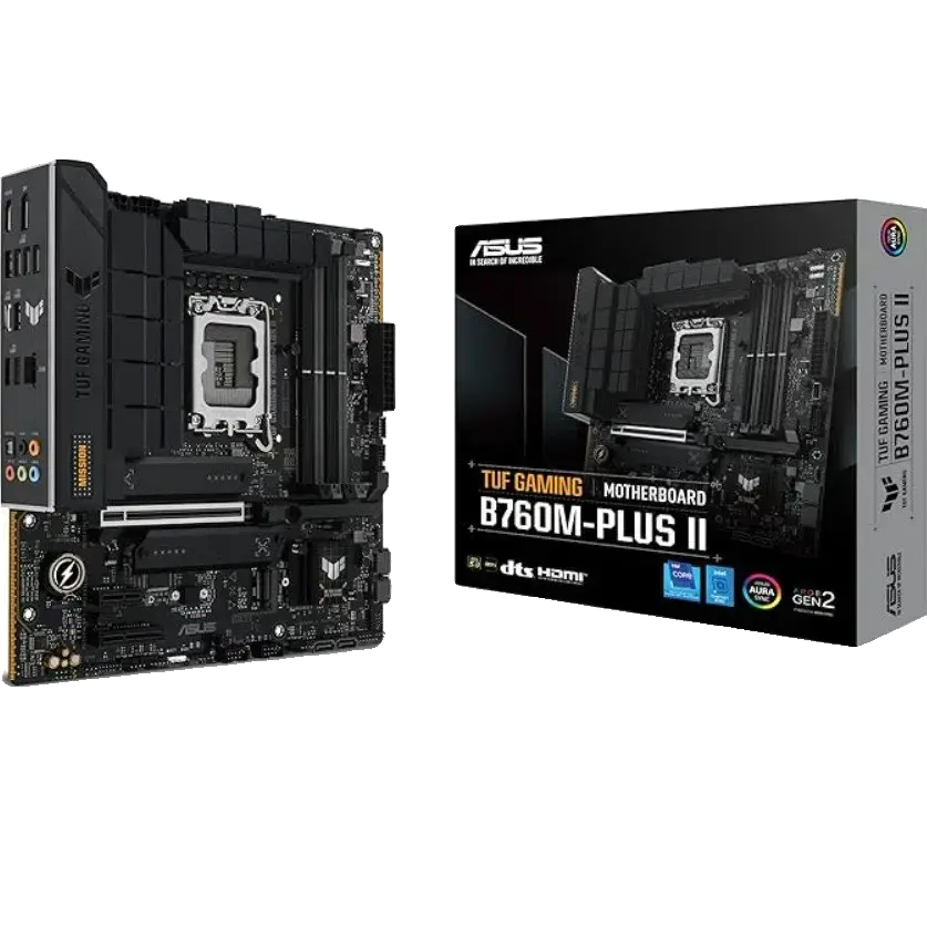 PLACA MAE ASUS TUF GAMING B760M-PLUS II - INTEL 1700 DDR5 - MATX - M.2 NVME - HDMI/DISPLAYPORT