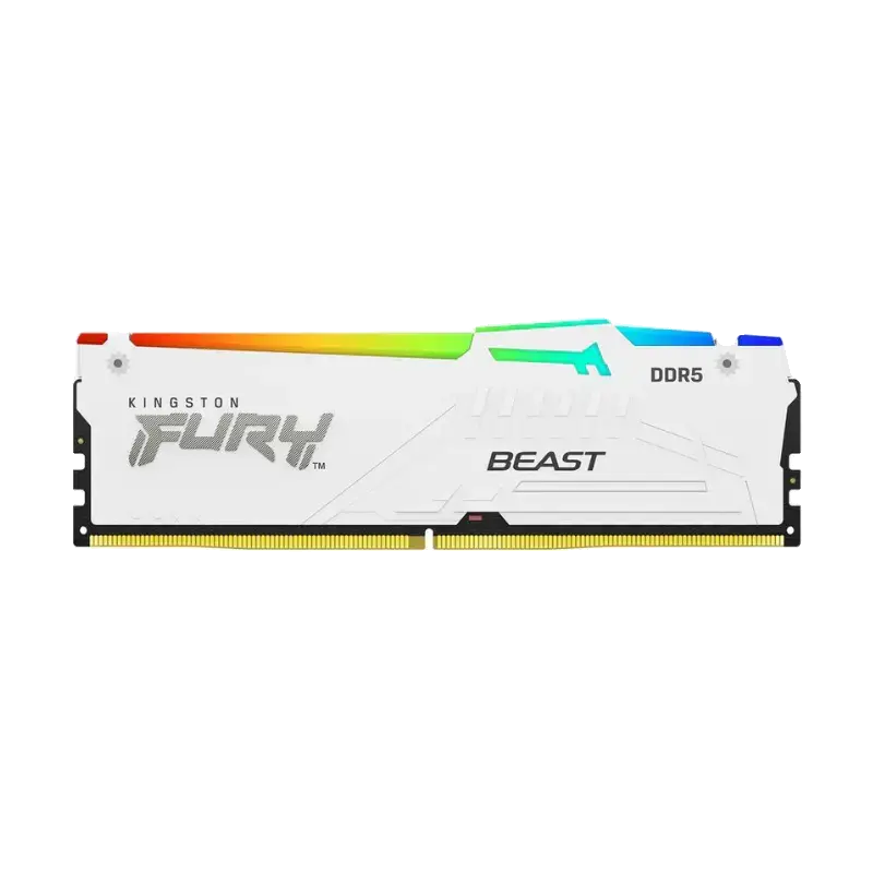 Memória Kingston Fury Beast RGB White 16GB DDR5 5600MHz CL40 — Desktop