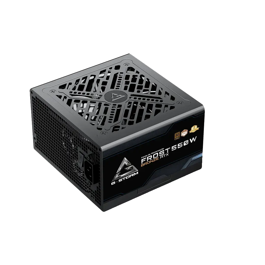 FONTE GSTORM ATX 3.1 550W FROST CYBENETICS 80 PLUS BRONZE COM CABO DE FORCA