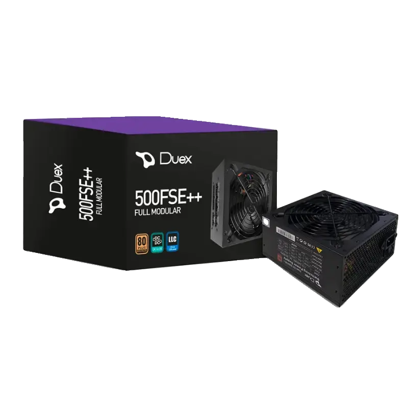 FONTE ATX FULL MODULAR 500W DX-500FSE++ COM CABO DE FORCA PFC ATIVO 80 PLUS BRONZE PRETO DUEX