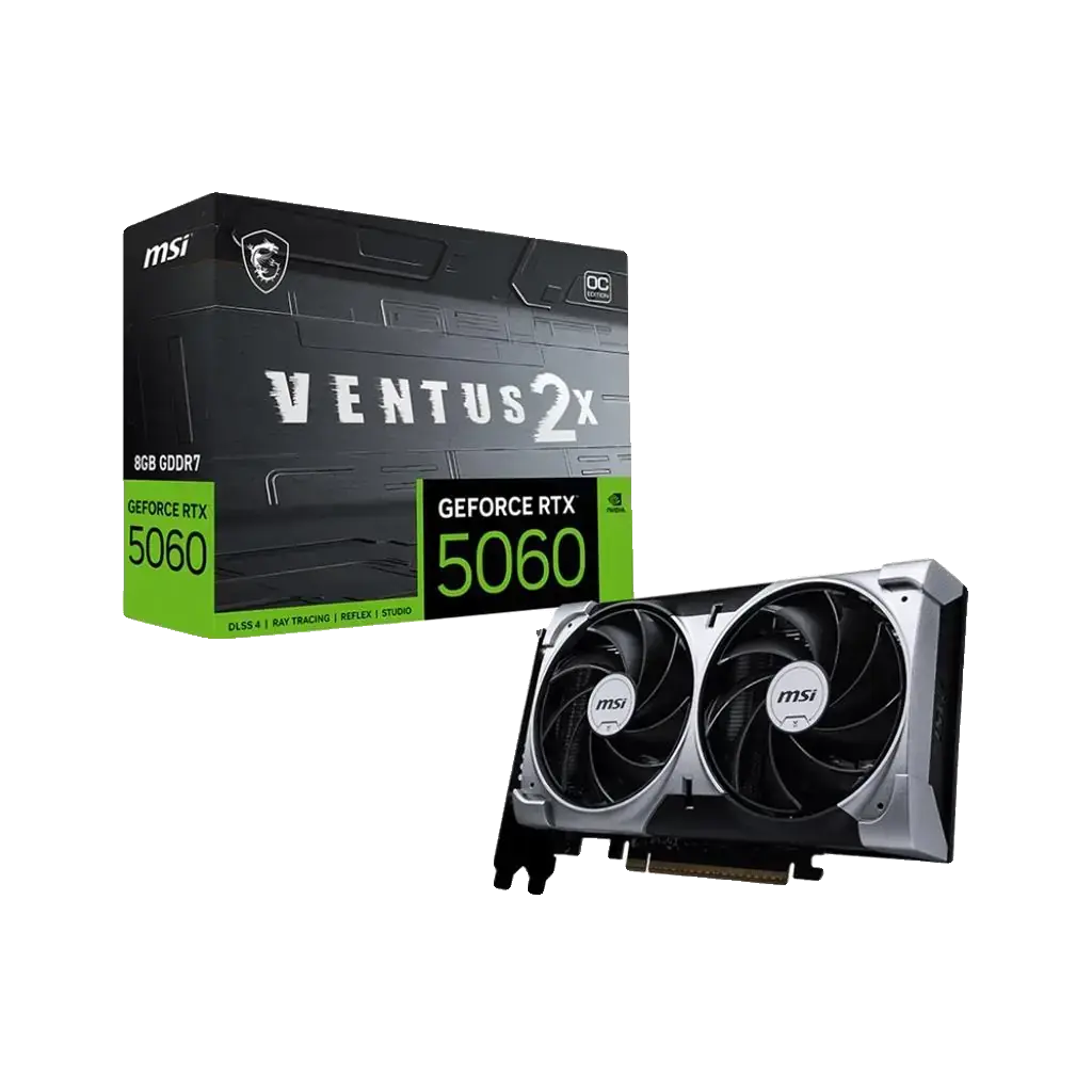 Placa de Vídeo MSI GeForce RTX 5060 Ventus 2X OC 8GB GDDR7 128 Bits