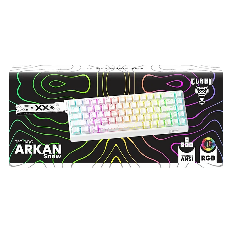 Teclado Arkan Snow 65% Clanm (Cód. 14224)