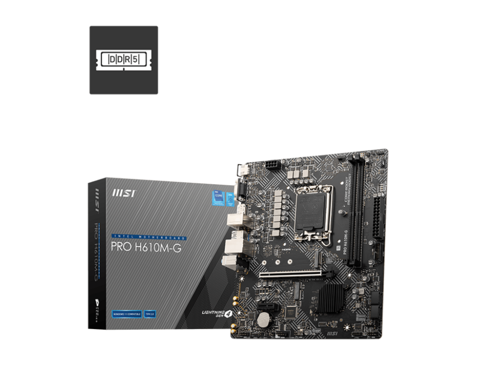 Placa-Mãe MSI PRO H610M-G — LGA1700, DDR5, mATX
